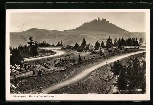 AK Nürburg, Nürburgring, Karussell mit Nürburg