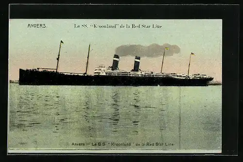 AK Anvers, Le SS Kroonland de la Red Star Line