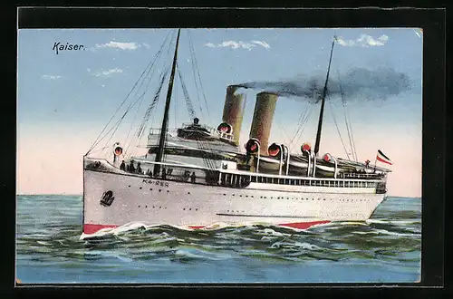 AK Dampfer Kaiser auf hoher See