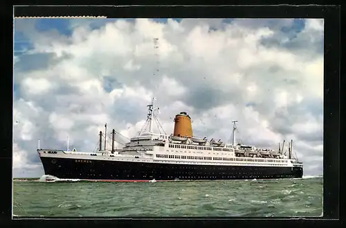 AK Passagierschiff TS Bremen in Fahrt