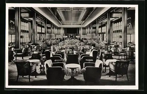 AK Passagierschiff Bremen, Gesellschaftshalle Kajüte, Innenansicht