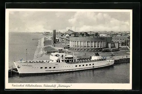 AK Wilhelmshaven, Passagierschiff Rüstringen verlässt den Hafen