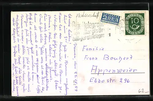 AK M. S. Columbia auf dem Wasser