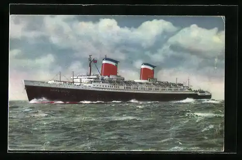 Künstler-AK Passagierschiff SS United States auf hoher See