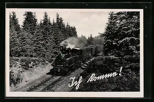 AK Personenzug mit Dampflokomotive