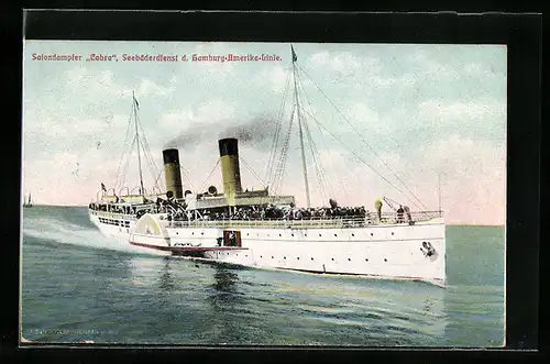 AK Salondampfer Cobra, Seebäderdienst d. Hamburg-Amerika Linie