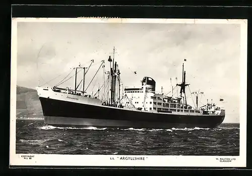 AK Handelsschiff SS Argyllshire in Fahrt