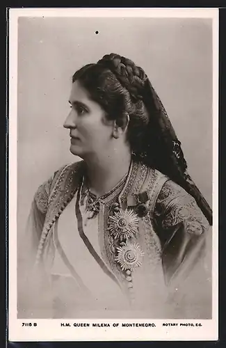 AK Portrait Milena Vukotic, Fürstin & Königin von Montenegro