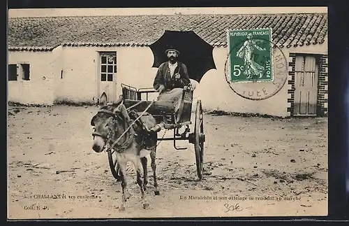 AK Challans, Un Maraichin et son attelage se rendant au marche