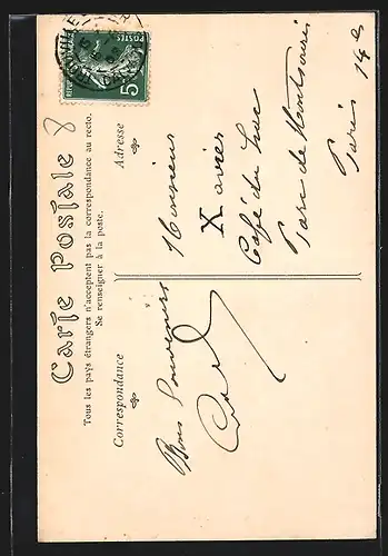 AK Type de Mouliere, Fischerfrau mit Korb auf einem Stein