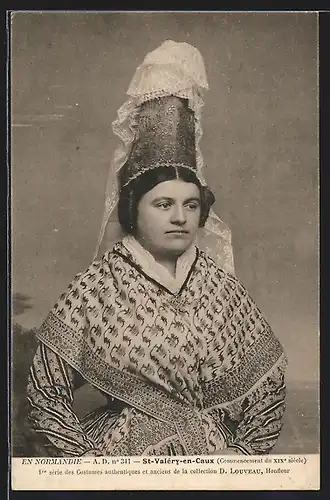AK St-Valery-en-Caux, en Normandie, Frau in Tracht