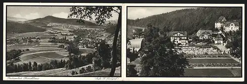 Klapp-AK Oberschlema im sächs. Erzgebirge, Blick auf das Radiumbad, Ortsansicht