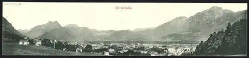 Klapp-AK Bad Reichenhall, Panorama mit Kirche und Gebirge