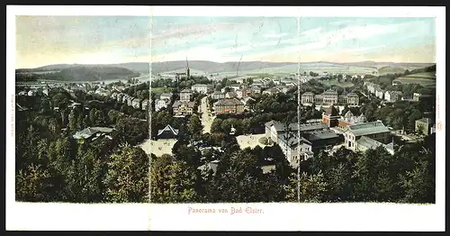 Klapp-AK Bad Elster, Panorama mit Kirche