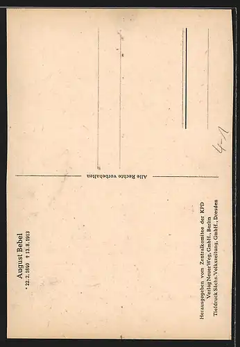 AK Zentralkomitee der KPD, August Bebel