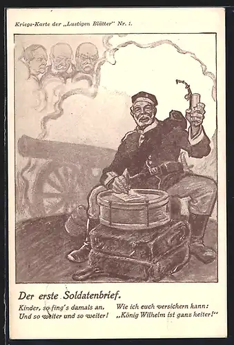 Künstler-AK Der erste Soldatenbrief