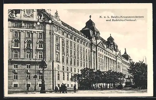 AK Wien, K. u. k. Reichs-Kriegsministerium und Radetzky-Denkmal