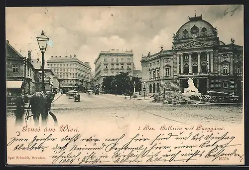 AK Wien, 1. Bezirk, Bellaria mit Strasse Burggasse