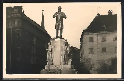 AK Wien, Strasse Wollzeile mit Dr. Karl Lueger-Denkmal