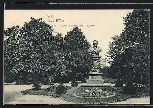 AK Wien, 1. Bezirk, Zelinka-Denkmal im Stadtpark