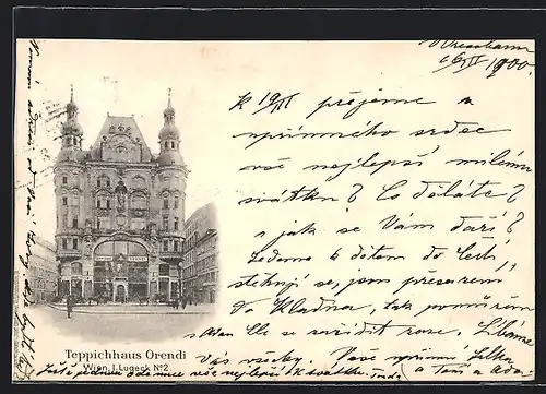 AK Wien, Teppichhaus Orendi, Strasse Lugeck 2