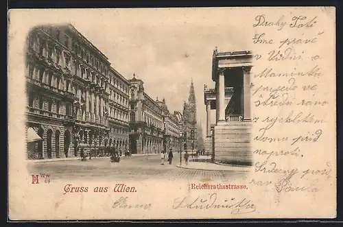 AK Wien, Blick in die Reichsrathstrasse