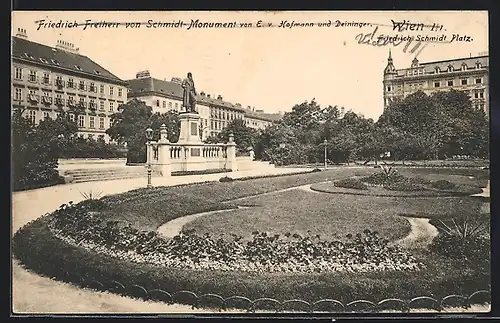 AK Wien, Friedrich Freiherr von Schmidt-Monument am Friedrich Schmidt Platz
