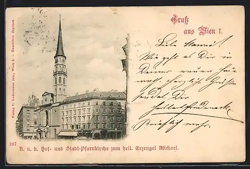AK Wien, K. u. k. Hof- und Stadt-Pfarrkirche zum Heiligen Erzengel Michael