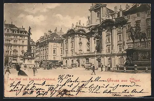 AK Wien, Am Hof mit Radetzky-Denkmal