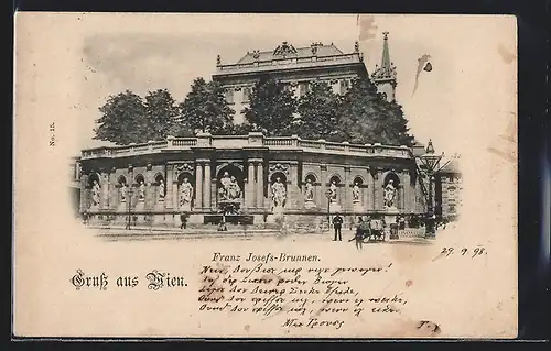 AK Wien, Albrechtsplatz mit Franz Josefs-Brunnen