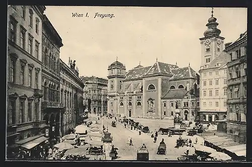 AK Wien, Freyung mit Apotheke und Brunnen