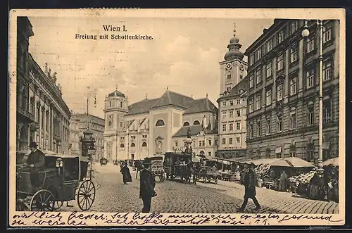 AK Wien, Freiung mit Schottenkirche