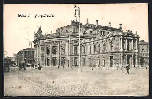 AK Wien, Burgtheater mit Strassenpartie