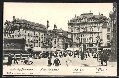 AK Wien, Am Hof, Altes Zeughaus, Radetzky-Monument