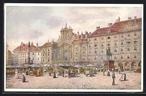 Künstler-AK Wien, Am Hof mit Denkmal