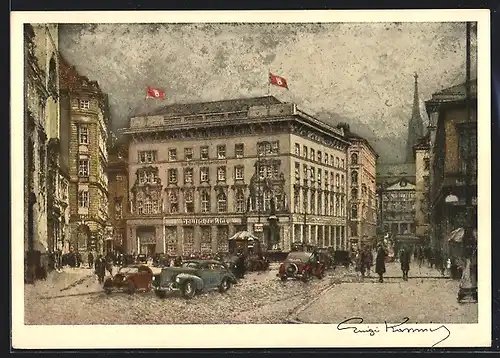 Künstler-AK Wien, Haus der Deutscher Ring Versicherungs-Gesellschaften, Freyung 8