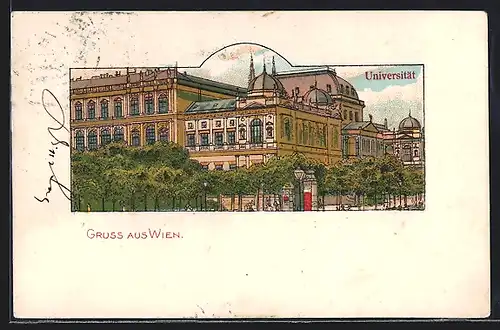 Lithographie Wien, Darstellung der Universität