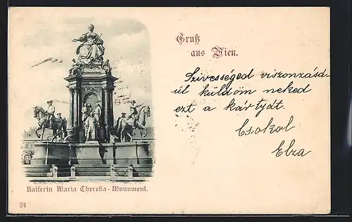 AK Wien, Maria Theresien Platz, Maria Theresia-Monument