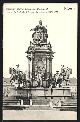 AK Wien, Maria Theresien Platz, Maria Theresia-Monument von Prof. K. Ritter von Zumbusch