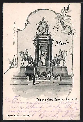 AK Wien, Maria Theresien Platz, Maria Theresia-Monument