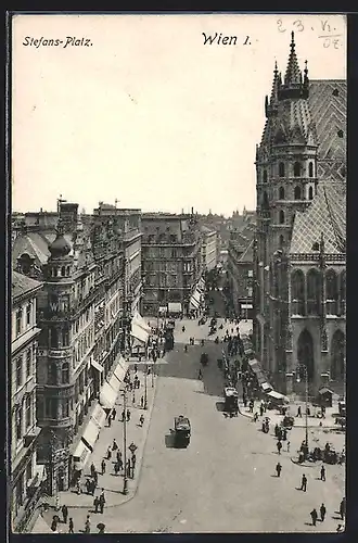 AK Wien, Stephansplatz, Strassenblick aus der Vogelschau