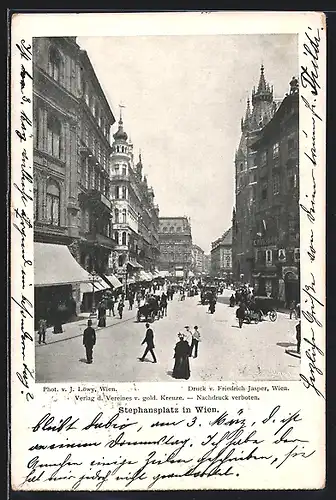 AK Wien, Passanten auf dem Stephansplatz