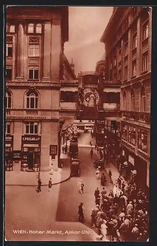 AK Wien, Hoher Markt, Kunstuhr, Ankeruhr