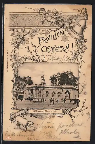 AK Wien, Albrechtsplatz, Albrechts-Monument