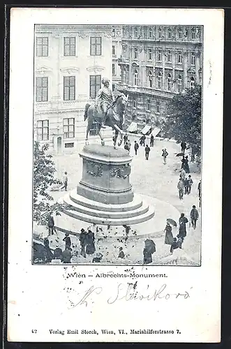 AK Wien, Albrechts-Monument auf dem Albrechtsplatz
