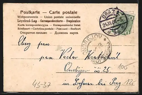 Lithographie Wien, Partie am Wurstelprater mit Riesenrad