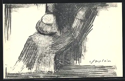 Künstler-AK Chaux-de-Fonds, Student schreibt an eine Tafel