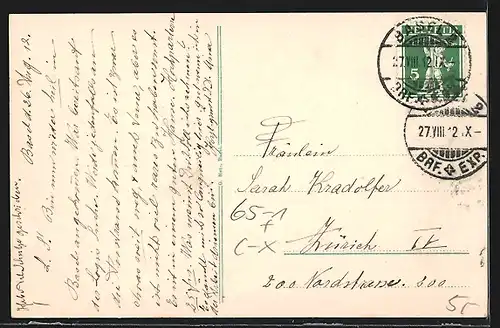 AK Basel, Strassburger-Denkmal mit Bundesbahnhof