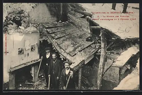 AK Bareges, La Maison des Victimes apres l`Avalanche du 2 Fevrier 1907