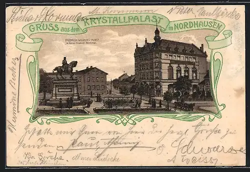 Lithographie Nordhausen, Restaurant Krystallpalast am Friedrich Wilhelms-Platz
